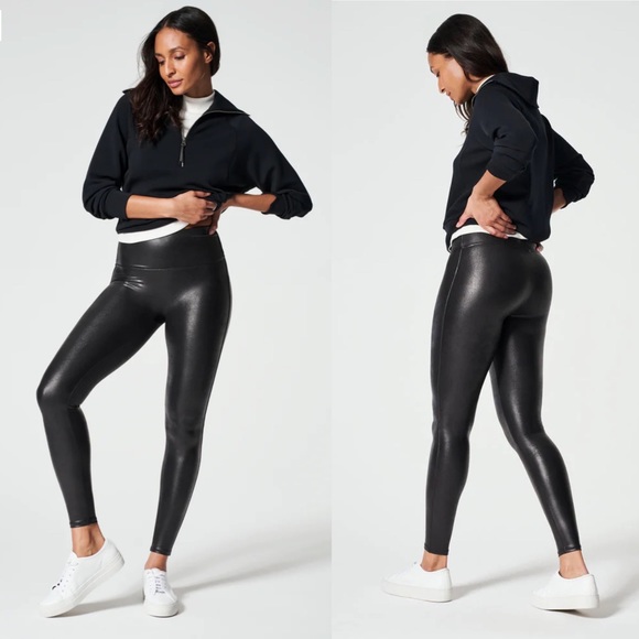 SPANX Pants - New Spanx Faux Leather Leggings Black